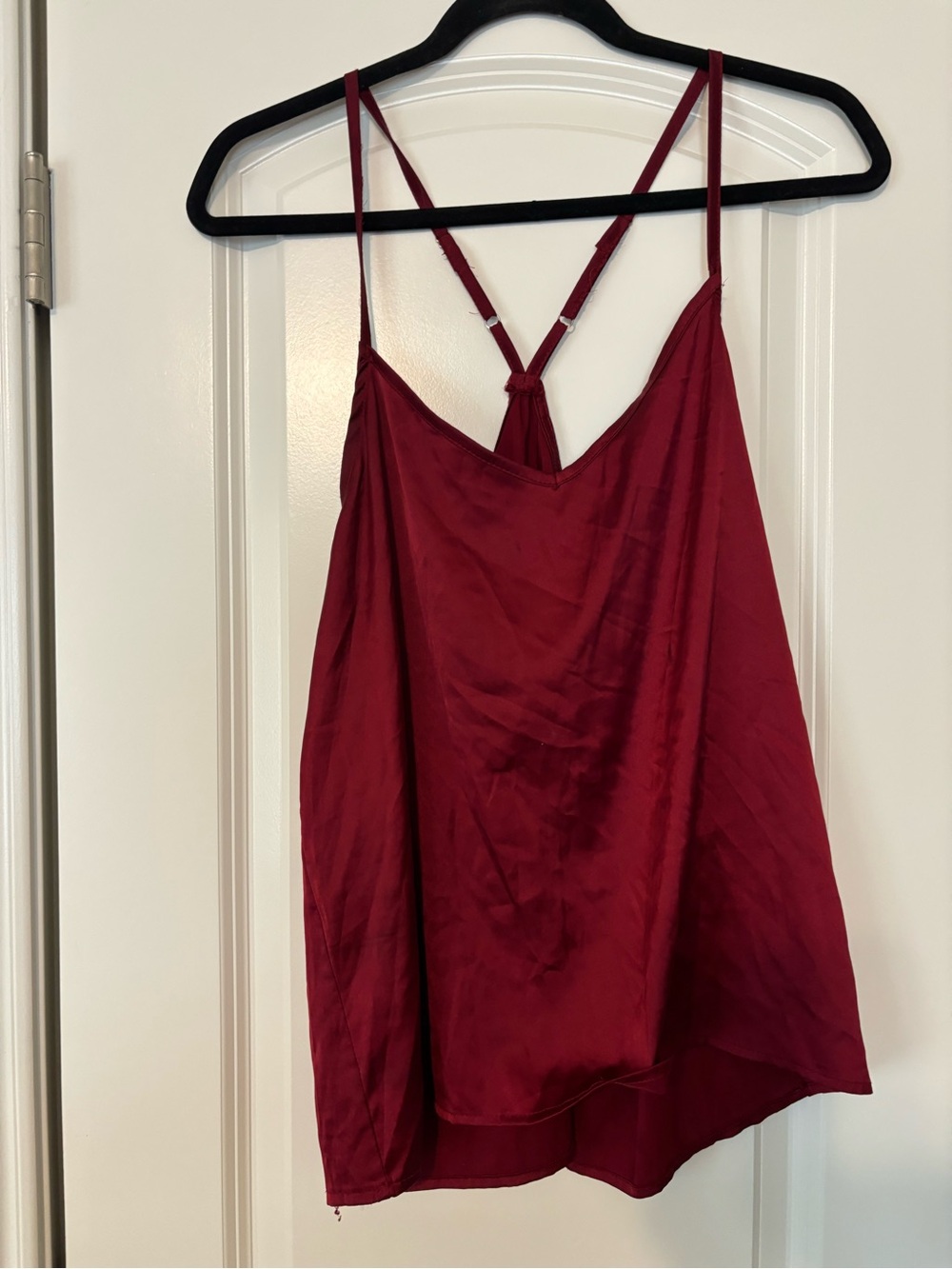 Women's Satin Burgundy Camisole Top